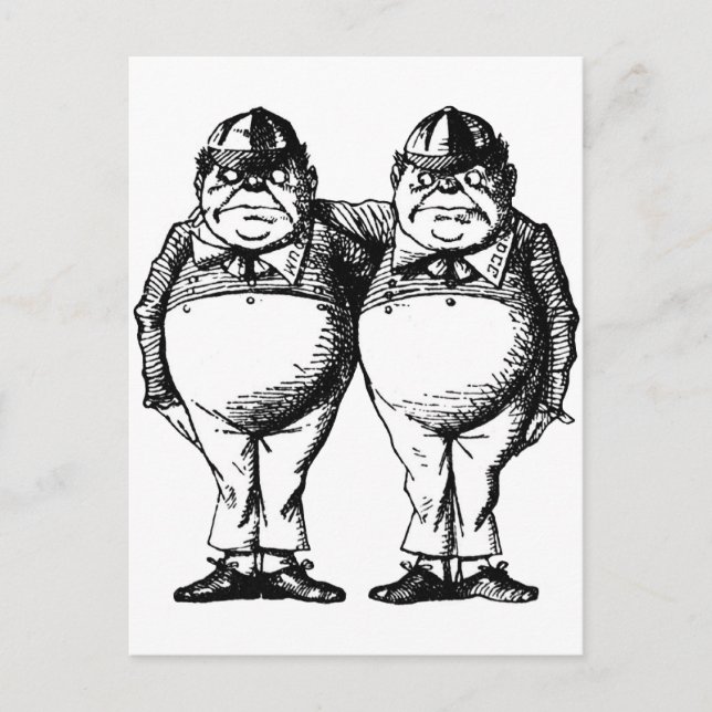 Tweedle Dee and Tweedle Dum Postcard (Front)