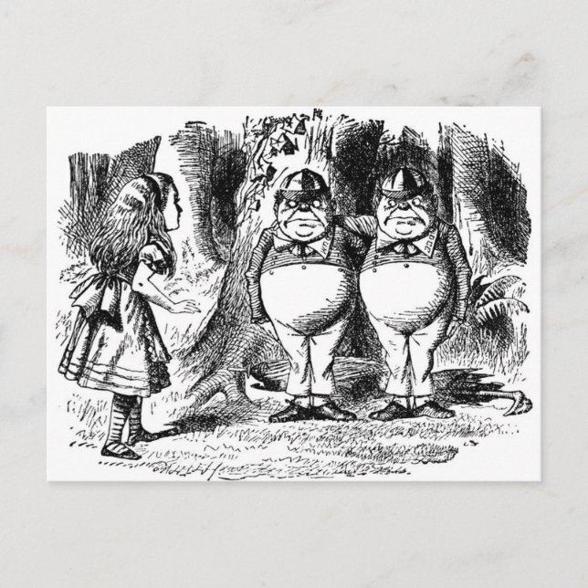 Tweedle Dee and Tweedle Dum Postcard (Front)