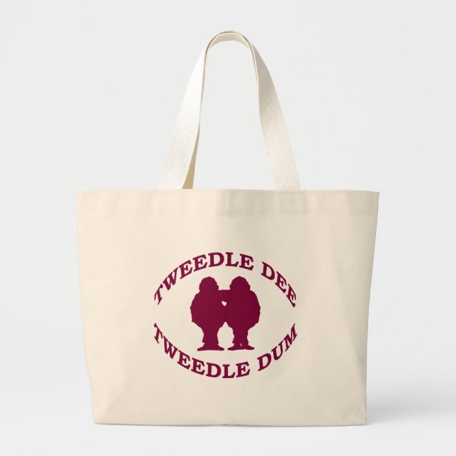 Tweedle Dee & Tweedle Dum Large Tote Bag (Front)