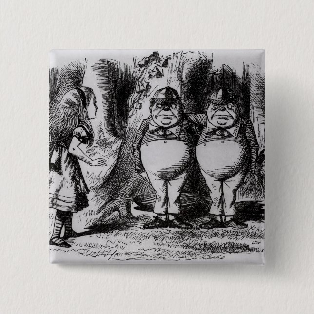 Tweedledum and Tweedledee 15 Cm Square Badge (Front)