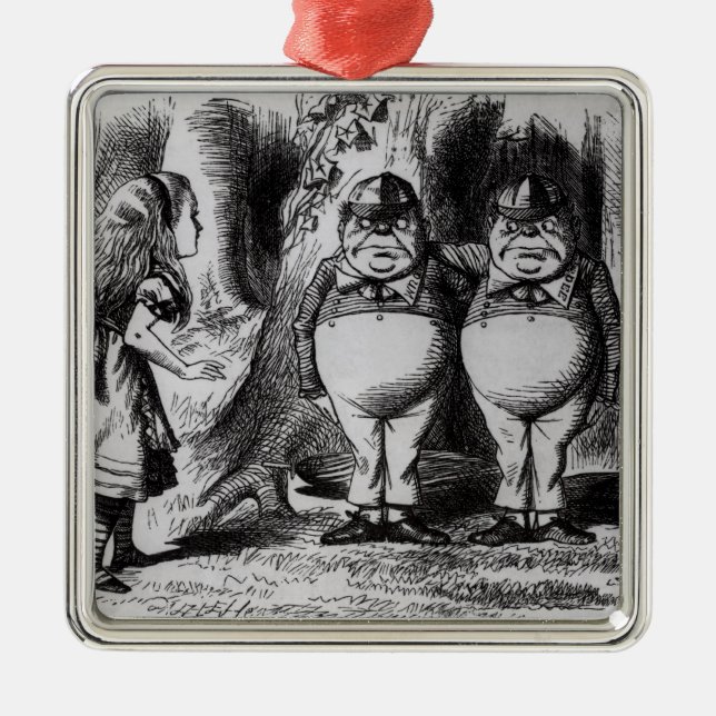 Tweedledum and Tweedledee Metal Tree Decoration (Front)