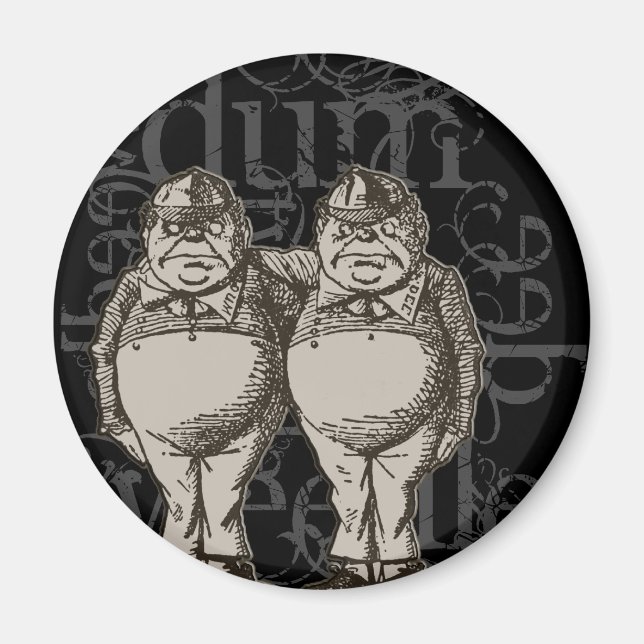 Tweedledum & Tweedledee Grunge (Single Figure) Magnet (Front)