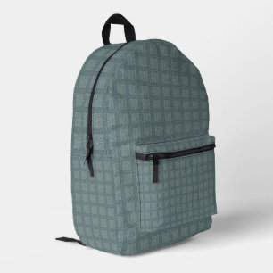 Tweedy Wool Aqua and Green Pattern Printed Backpack