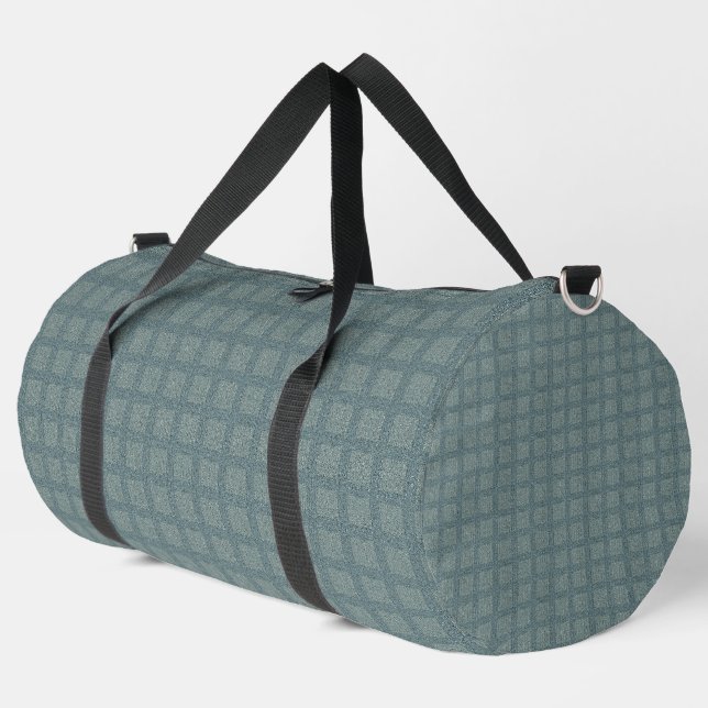 Tweedy Wool Grey and Sage Duffle Bag (Left Corner)