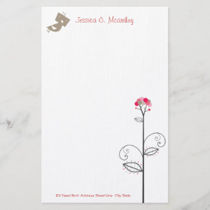 Tweet Bird Cute Whimsical Baby Shower Stationery