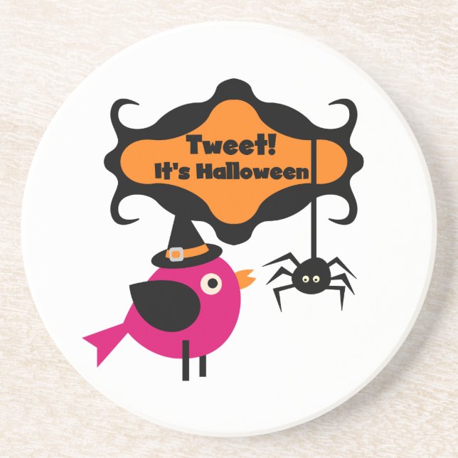 Tweet Halloween T-shirts and Gifts Coaster (Front)