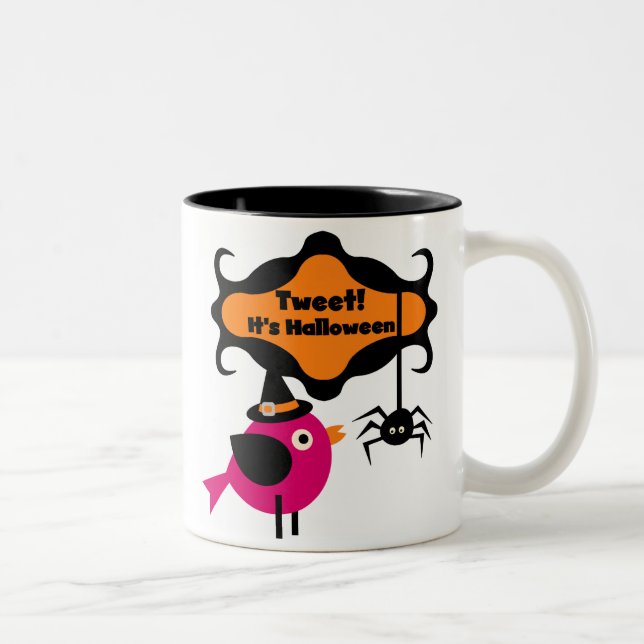 Tweet Halloween T-shirts and Gifts Two-Tone Coffee Mug (Right)