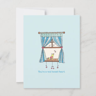 Tweet Heart Bird Valentine's Day Card