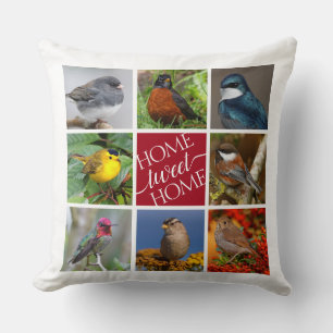 Tweet Home 8 American Songbirds 8 Photo Collage Cushion