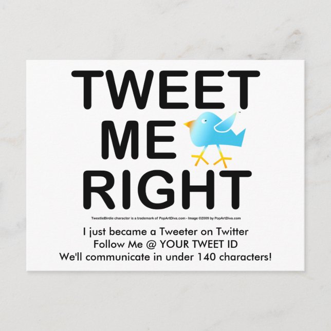 Tweet Me Right WHT2228 Postcard (Front)