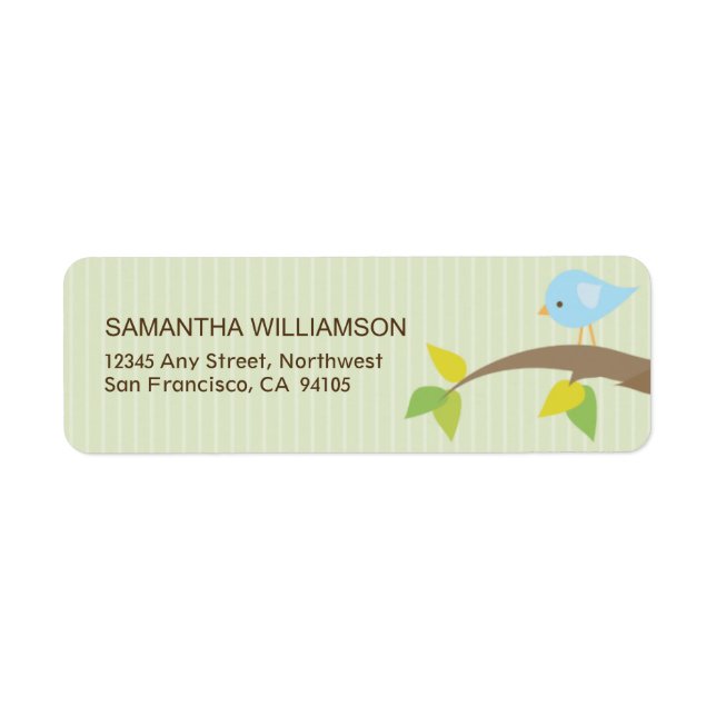 Tweet! Tweet! Return Address Labels (sage) (Front)