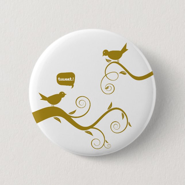 Tweet! Tweet! Springtime! 6 Cm Round Badge (Front)