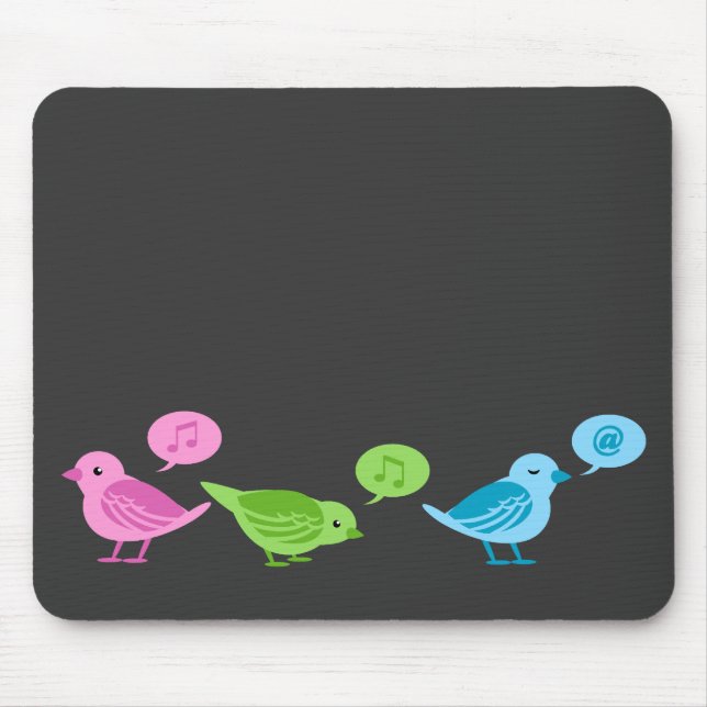 Tweet-Tweet-Tweet Funny twitter birds Mouse Pad (Front)