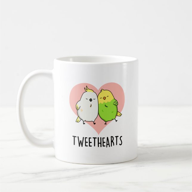 Tweethearts Funny Love Birds Pun  Coffee Mug (Left)