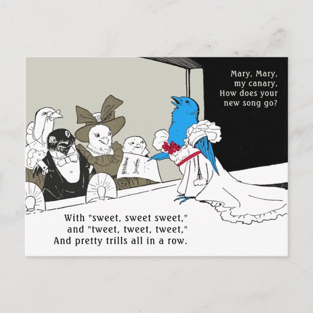 Tweeting blue bird c.1900 Mother wild goose CC1154 Postcard (Front)