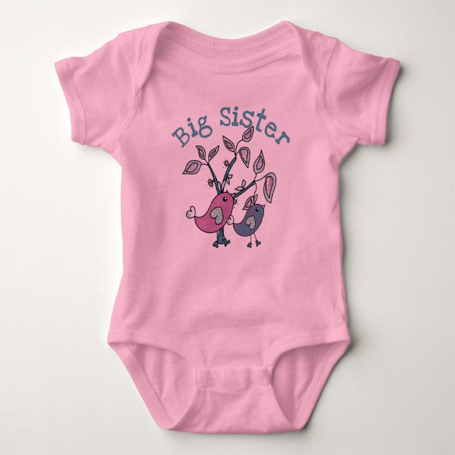 Tweety Birds Big Sister Baby Bodysuit (Front)