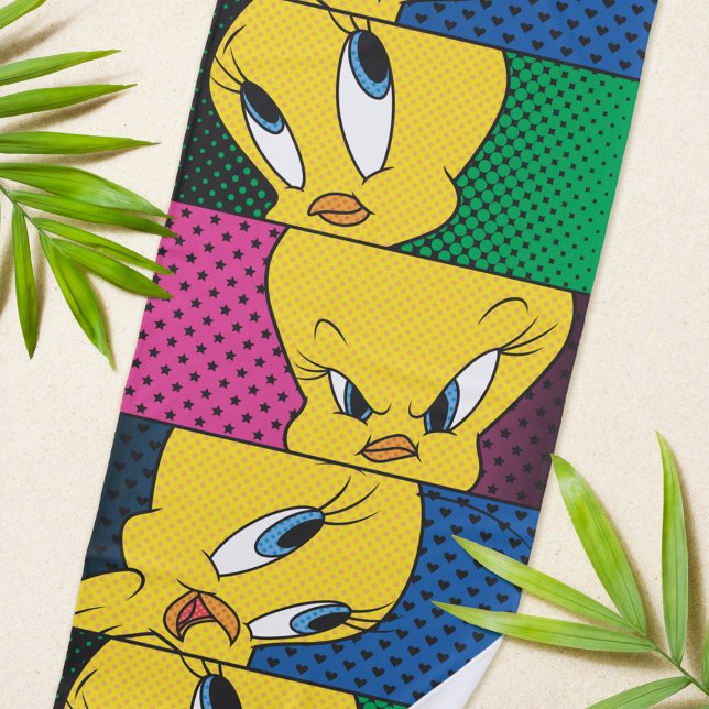 TWEETY™ Comic Panels Beach Towel (Creator Uploaded)