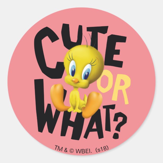 TWEETY™- Cute Or What? Classic Round Sticker (Front)