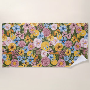 TWEETY™ Floral Embroidery Pattern Beach Towel