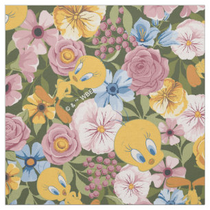 TWEETY™ Floral Embroidery Pattern Fabric