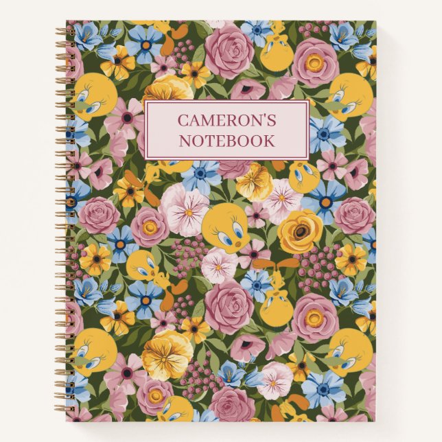 TWEETY™ Floral Embroidery Pattern Notebook (Front)