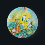 TWEETY™ In Blue Wave 6 Cm Round Badge<br><div class="desc">Tweety Gallery Art</div>