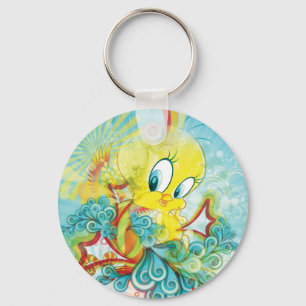 Tweety In Blue Wave Key Ring