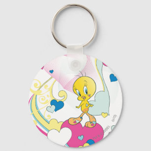 Tweety On Heart Key Ring
