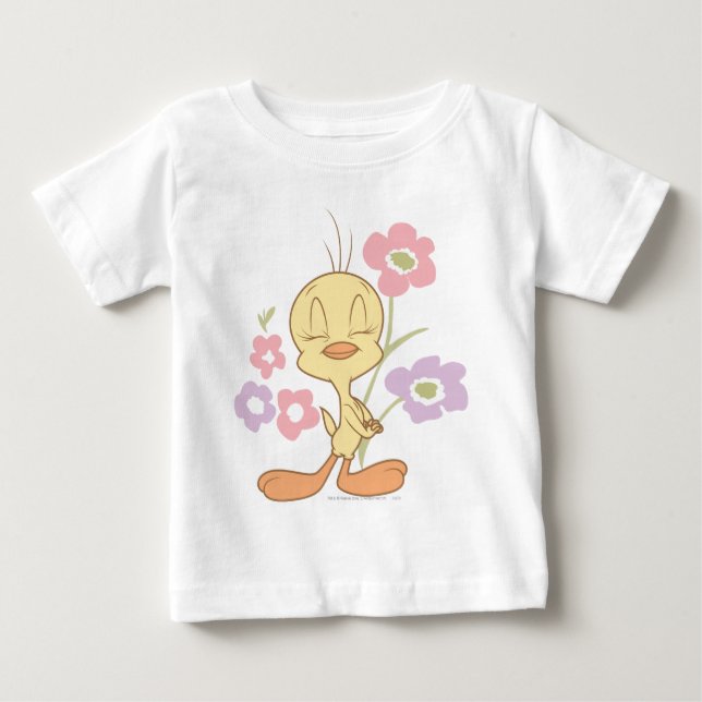 TWEETY™ Pink Purple Flowers Baby T-Shirt (Front)