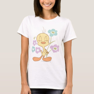Tweety Purple Blue Flowers T-Shirt