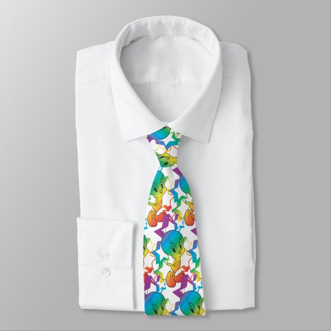 TWEETY™ Rainbow Stars Tie (Tied)