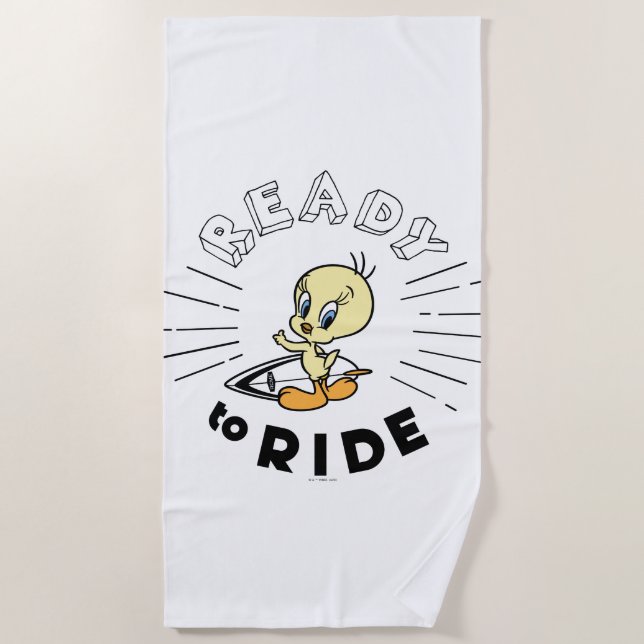 TWEETY™ Surfboard -  Ready to Ride Beach Towel (Front)