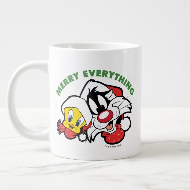 TWEETY™ & SYLVESTER™ "Merry Everything" Large Coffee Mug (Left)