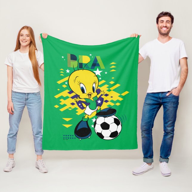 TWEETY™ Team Brazil Soccer Graphic Fleece Blanket (In Situ)