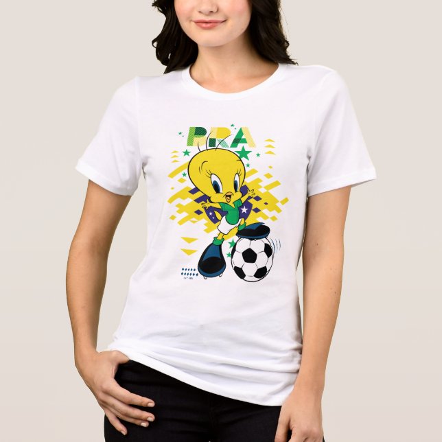 TWEETY™ Team Brazil Soccer Graphic Tri-Blend Shirt (Front)