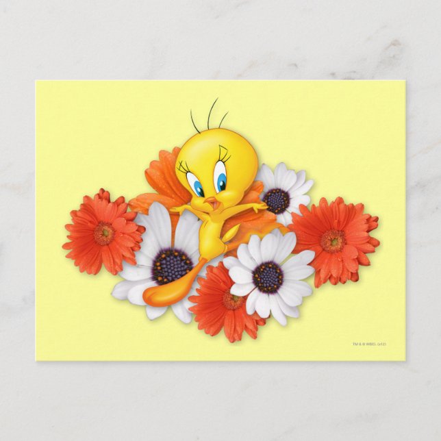 TWEETY™ With Daisies Postcard (Front)