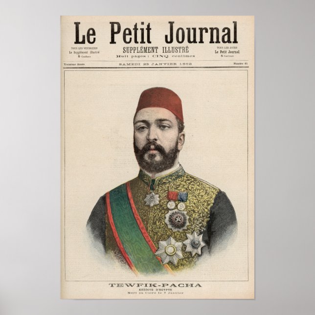 Twefik Pasha  Khedive of Egypt Poster (Front)