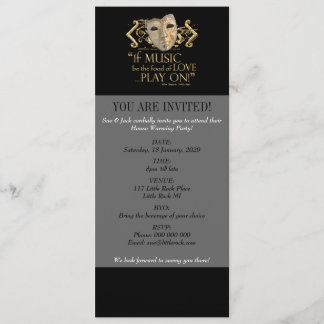 Twelfth Night Music Quote (Gold Version) Invitation