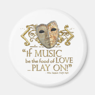 Twelfth Night Music Quote (Gold Version) Magnet