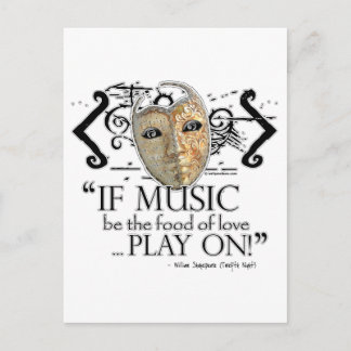 Twelfth Night Music Quote Postcard