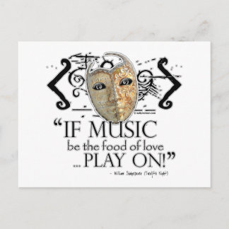Twelfth Night Music Quote Postcard