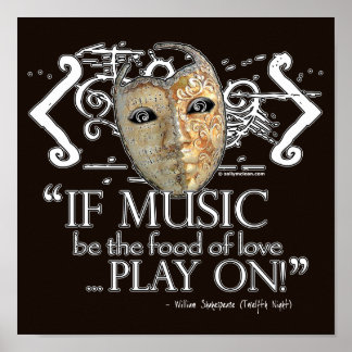 Twelfth Night Music Quote Poster