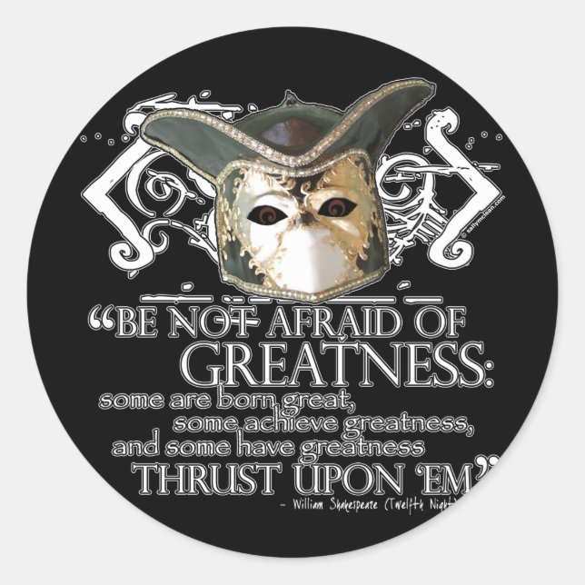 Twelfth Night Quote Classic Round Sticker (Front)
