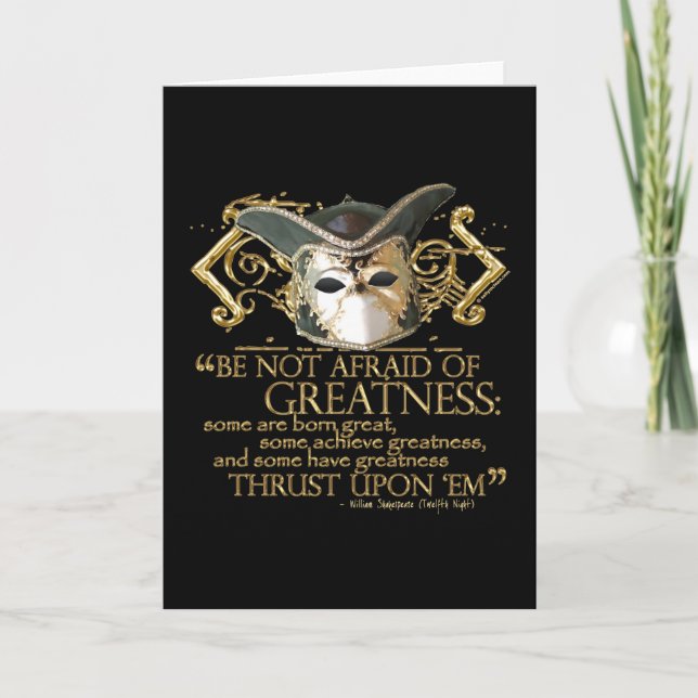 Twelfth Night Quote (Gold Version) Card (Front)