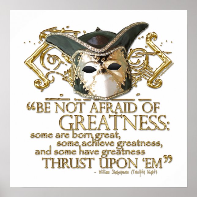 Twelfth Night Quote (Gold Version) Poster (Front)