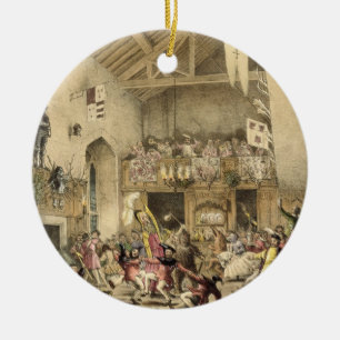 Twelfth Night Revels in the Great Hall, Haddon Hal Ceramic Tree Decoration