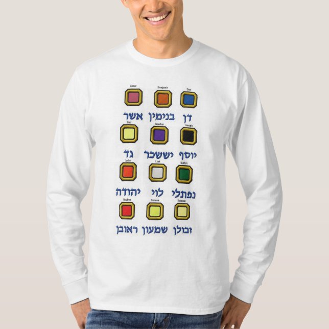 Twelve (12) tribes of Israel Long Sleeve Tee Shirt (Front)