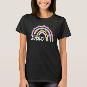 Twelve 12 Years Old 12th Birthday Girl Cute Rainbo T-Shirt