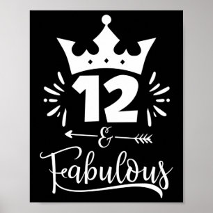 Twelve And Fabulous Birthday 12 Year Old Birthday Poster
