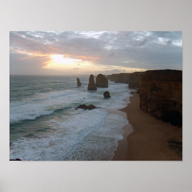 Twelve Apostles at Sunset Poster (Front)